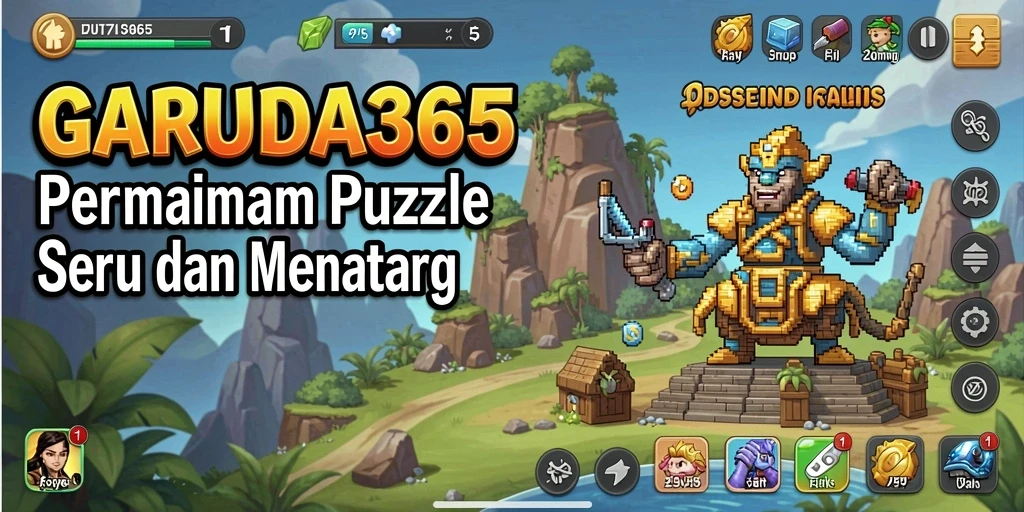 Tampilan gameplay GARUDA365 dengan potongan puzzle yang berwarna-warni.