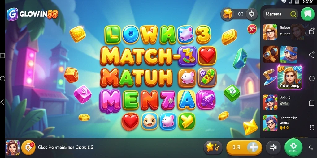 Tampilan gameplay seru dari <strong>GLOWIN88</strong> dengan kombinasi warna yang menarik.
