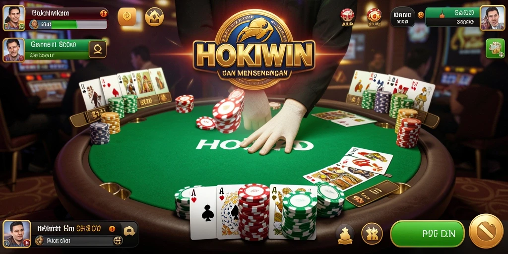 Screenshot utama HOKIWIN menampilkan gameplay Poker yang menarik.