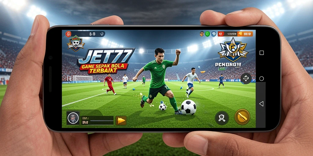 Tangkapan layar JET77 menampilkan aksi permainan sepak bola yang seru.