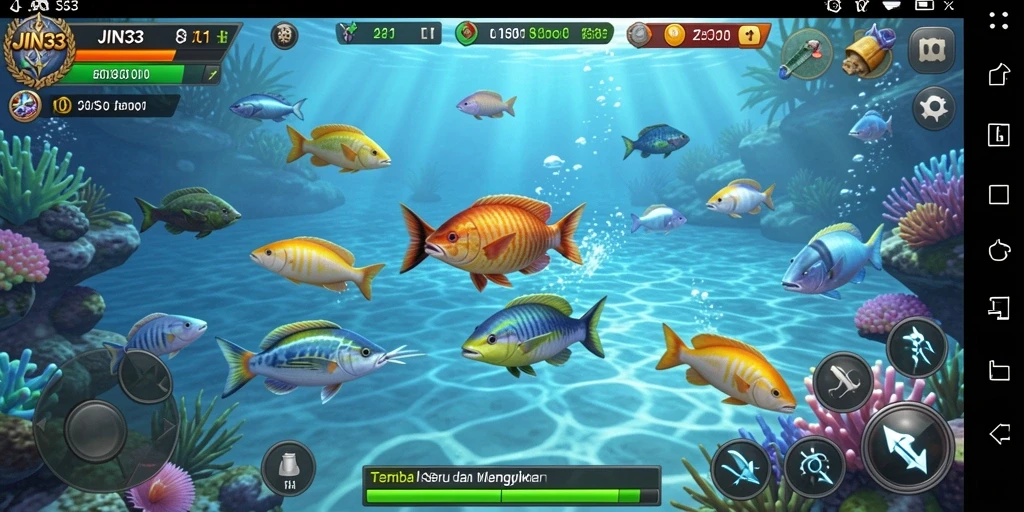 Tangkapan layar gameplay JIN33 menampilkan aksi seru menembak ikan.
