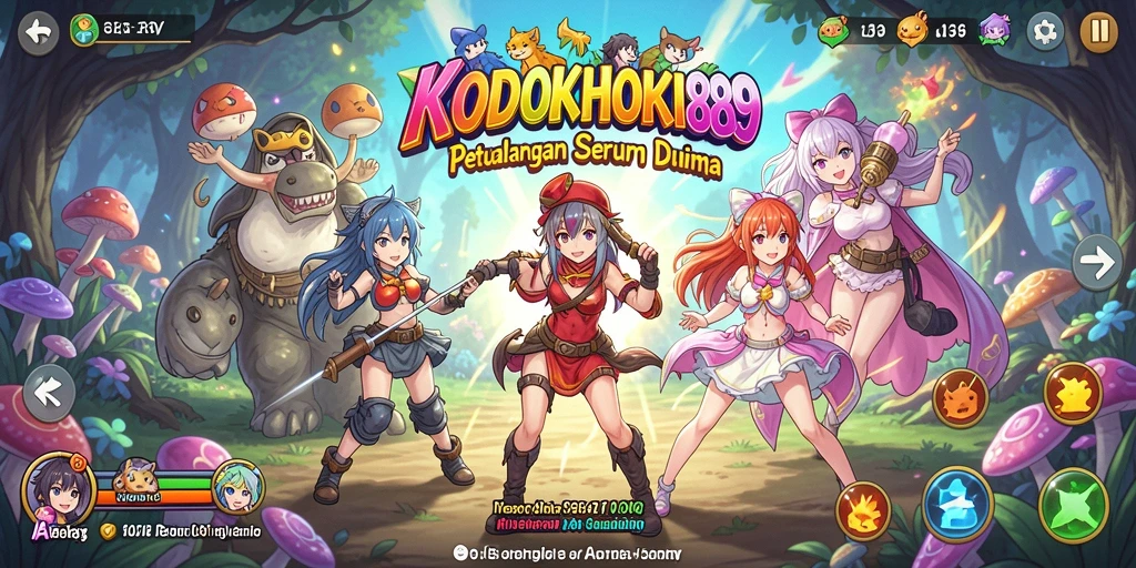 Tampilan gameplay KODOKHOKI889 dengan karakter anime yang menawan.