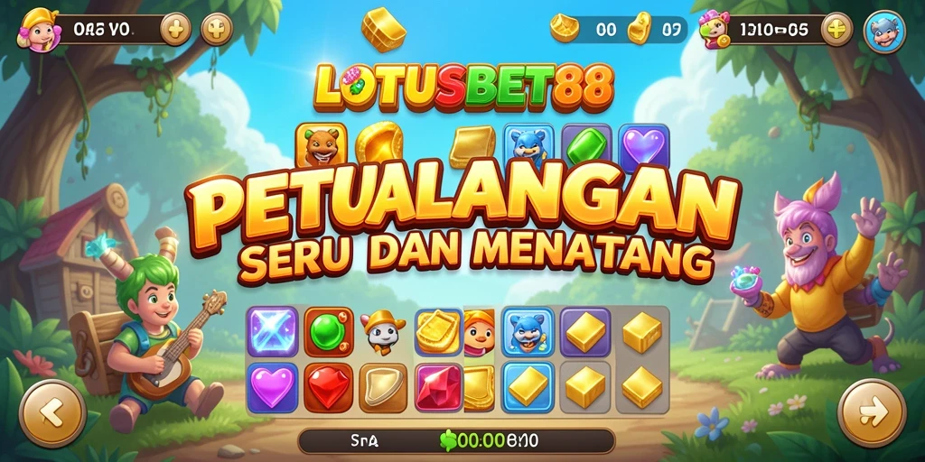 Tampilan gameplay LOTUSBET88 penuh warna dan menantang.