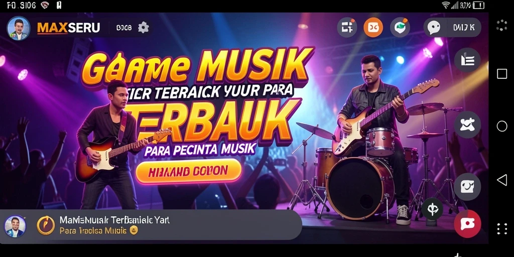 Tampilan seru gameplay <strong>MAXSERU</strong> saat memainkan lagu-lagu favorit.