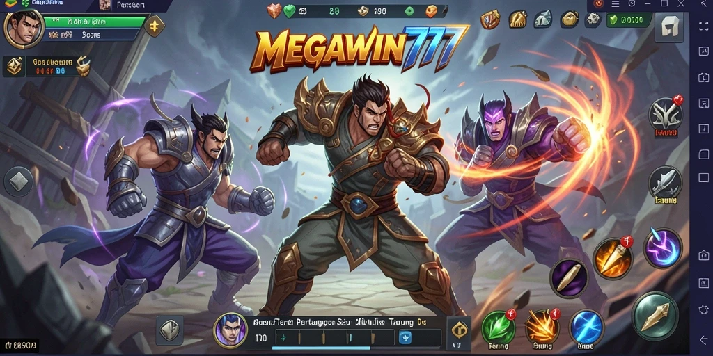 Tampilan gameplay mendebarkan dalam pertarungan yang intens.