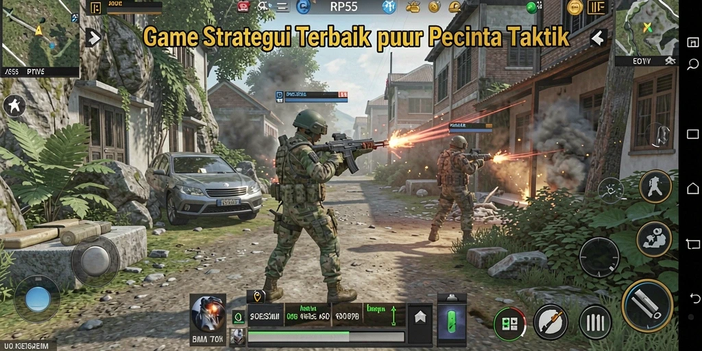 Menggambarkan aksi strategi seru dalam RP55.