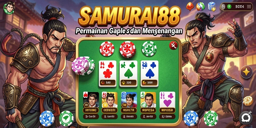 Screenshot gameplay SAMURAI88 yang menampilkan momen seru bermain Gaple.