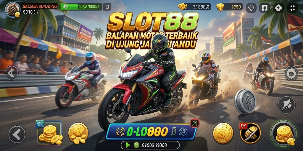Gameplay SLOT88 dengan motor balap yang mendebarkan.