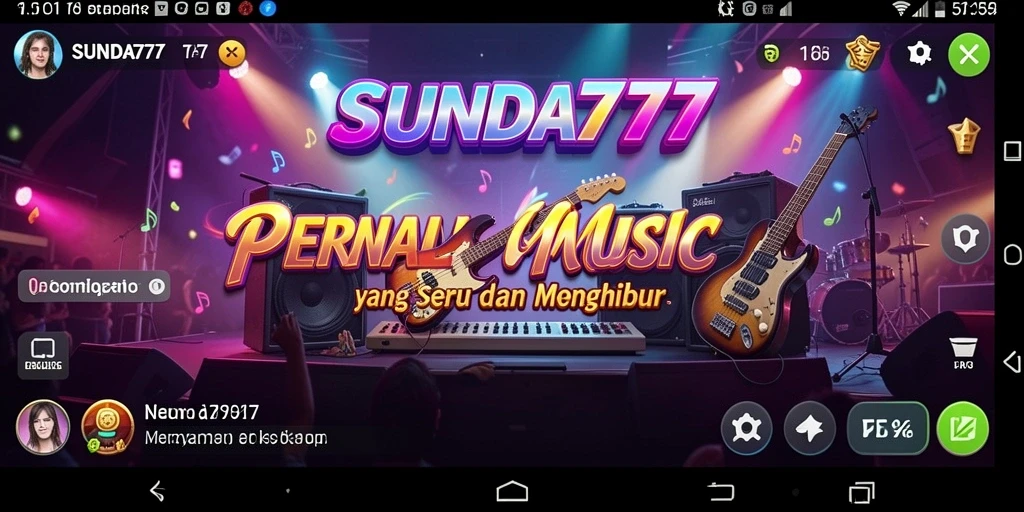 Tampilan gameplay SUNDA777 dengan irama musik yang mengasyikkan.