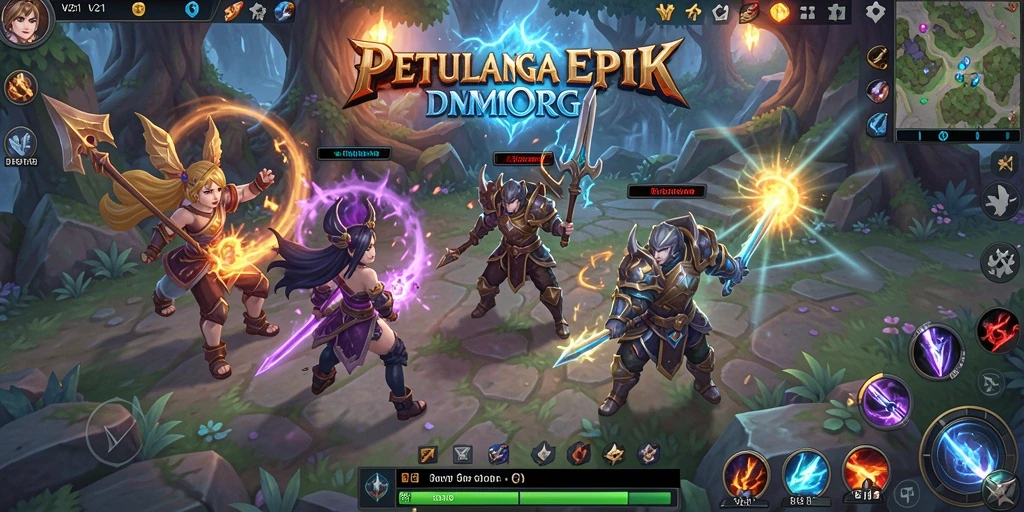 Tampilan gameplay V21 yang menampilkan aksi seru dalam pertempuran MMORPG.